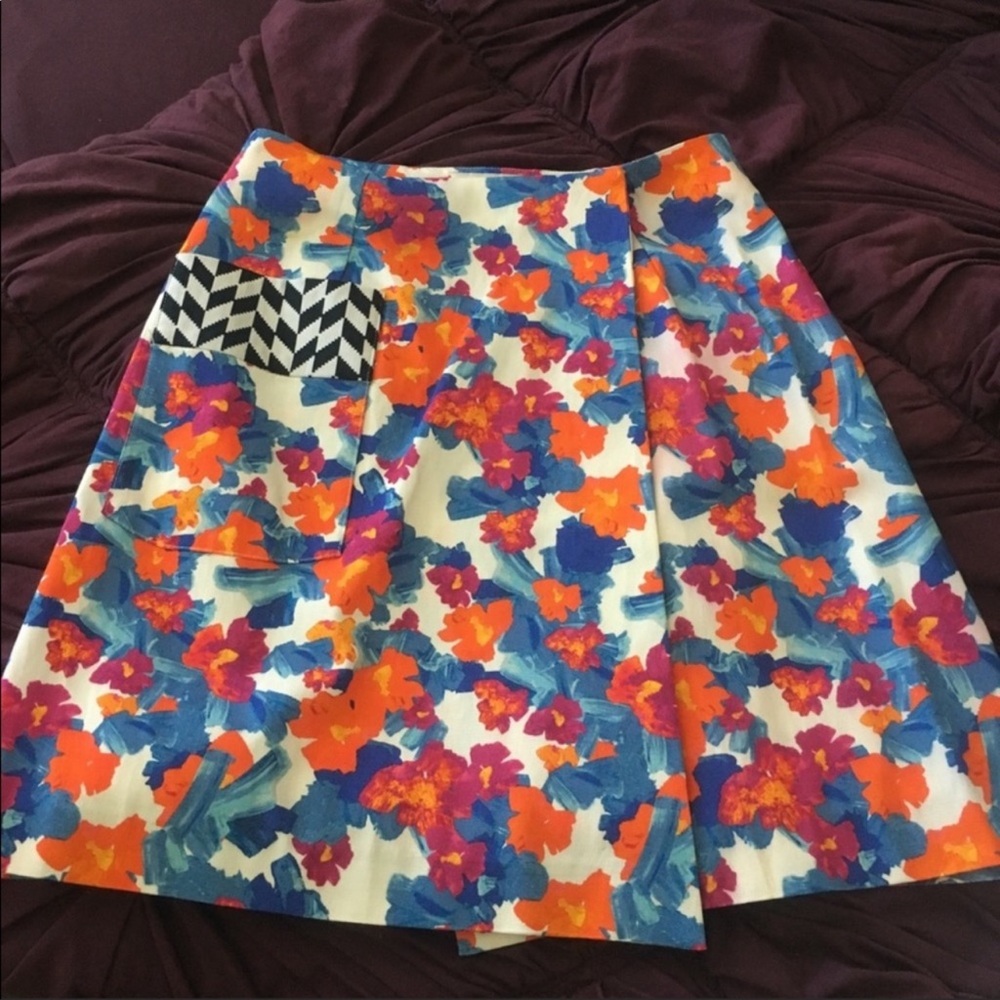 Tanya Taylor Textured Pop Print Leah Floral Skirt